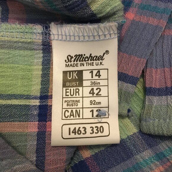 Plaid Pastelcore Seersucker Button Down Short Sleeve Top - Picture 10 of 16